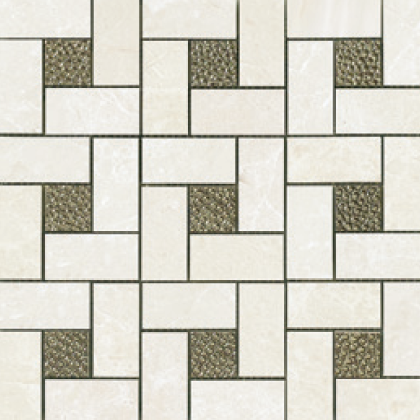 Bianco (12×12 Sheet) Pinwheel Deco Mosaic Polished