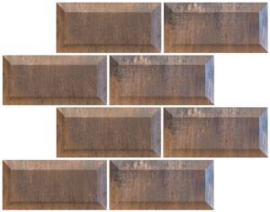 Metallix Miscellaneous Designs Antique Copper Antique Copper Beveled Edge 3 x 6Brick