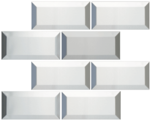 Metallix Miscellaneous Designs Stainless SteelBrushed Stainless Steel Beveled Edge 3 x 6Brick