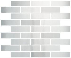 Metallix Miscellaneous Designs Stainless SteelBrushed Stainless Steel Brickset Mosaic 1 x 4