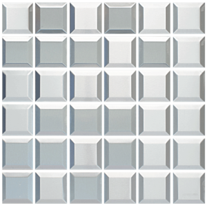 Metallix Miscellaneous Designs Stainless SteelBrushed Stainless Steel Mosaic 2 x 2 Beveled