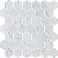 White Venatino Hexagon Honed