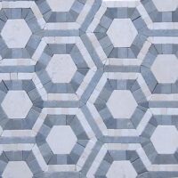 Evo Hex Carrara & Moonstone 4″ Hexagon Marble Polished Mosaic Tile