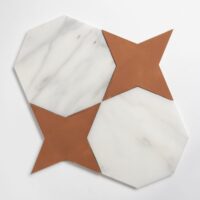 Calacatta Bella, Cotto Rio Honed Copa Marble Mosaic