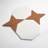 Calacatta Gold, Rustic Terracotta Honed Cottage Marble Mosaic