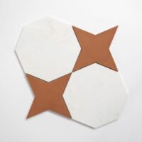 Calacatta Bella, Cotto Rio Honed Ottaglio Marble Mosaic