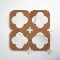 Calacatta Gold, Rustic Terracotta Honed Cottage Marble Mosaic
